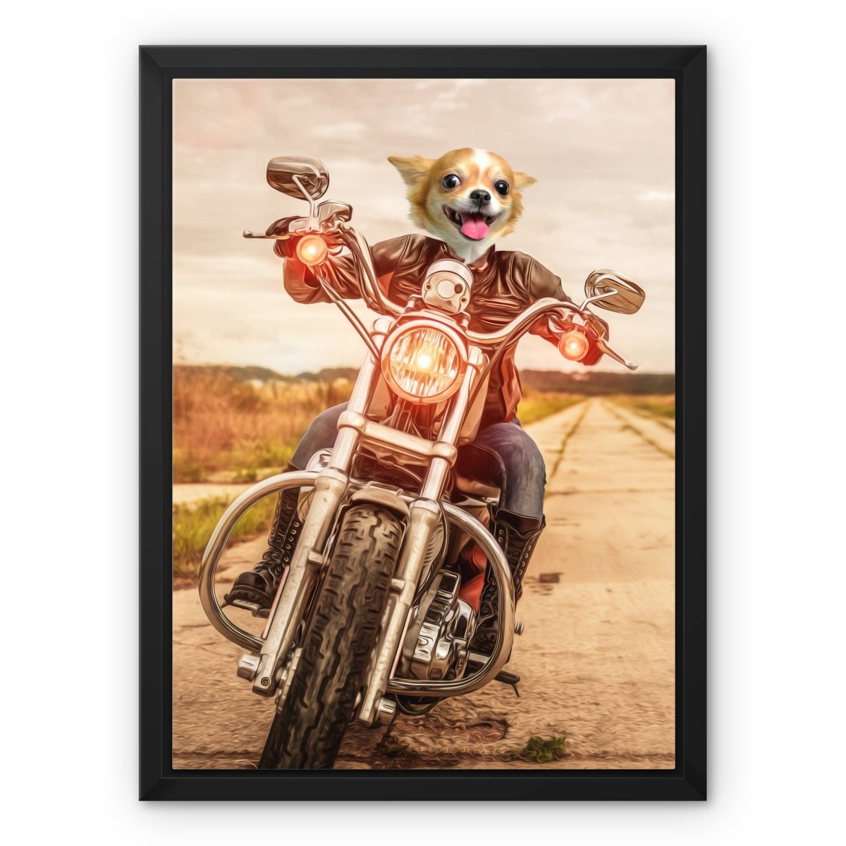 Biker Chick: Custom Pet Canvas - Paw & Glory - Dog Portraits - Pet Portraits