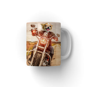 Biker Chick: Custom Pet Coffee Mug - Paw & Glory - Dog Portraits - Pet Portraits