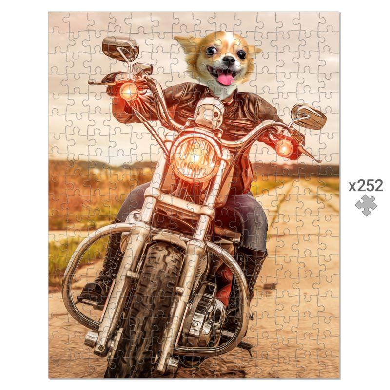 Biker Chick: Custom Pet Puzzle - Paw & Glory - Dog Portraits - Pet Portraits