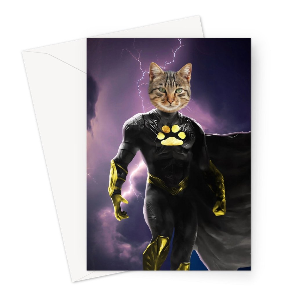 Black Adam (DC Superhero Inspired): Custom Pet Greeting Card - Paw & Glory - Dog Portraits - Pet Portraits