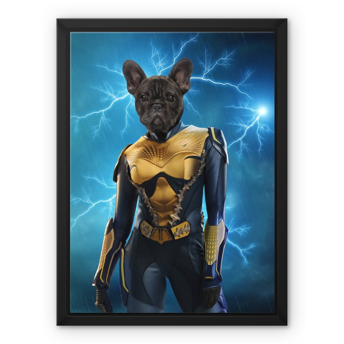 Black Lightening (DC Superhero Inspired): Custom Pet Canvas - Paw & Glory - Dog Portraits - Pet Portraits