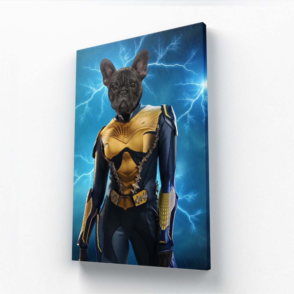 Black Lightening (DC Superhero Inspired): Custom Pet Canvas - Paw & Glory - Dog Portraits - Pet Portraits