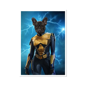 Black Lightening (DC Superhero Inspired): Custom Pet Poster - Paw & Glory - Dog Portraits - Pet Portraits