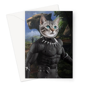 Black Panther (Marvel Inspired): Custom Pet Greeting Card - Paw & Glory - Dog Portraits - Pet Portraits