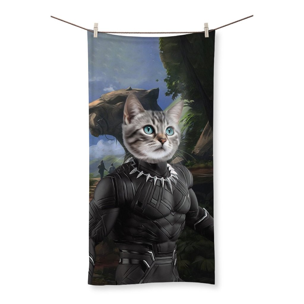 Black Panther (Marvel Inspired): Custom Pet Towel - Paw & Glory - Dog Portraits - Pet Portraits