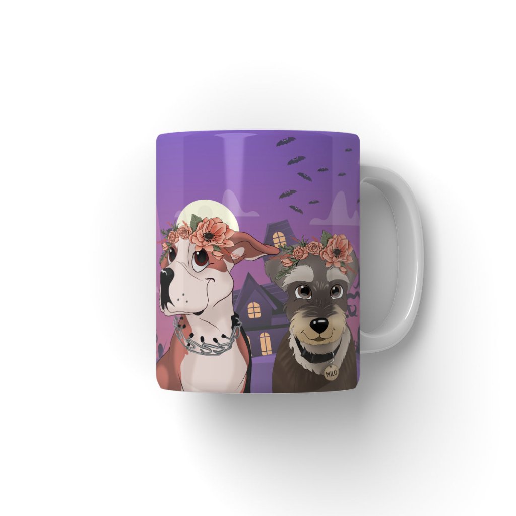 Blossom Crown: Cartoon Pet Coffee Mug - Paw & Glory - Dog Portraits - Pet Portraits