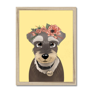 Blossom Crown: Cartoon Pet Portrait - Paw & Glory - Dog Portraits - Pet Portraits