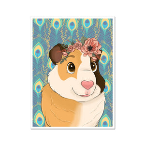 Blossom Crown: Cartoon Pet Portrait - Paw & Glory - Dog Portraits - Pet Portraits