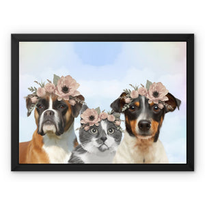 Blossom Crown: Minimalist Pet Canvas - Paw & Glory - Dog Portraits - Pet Portraits