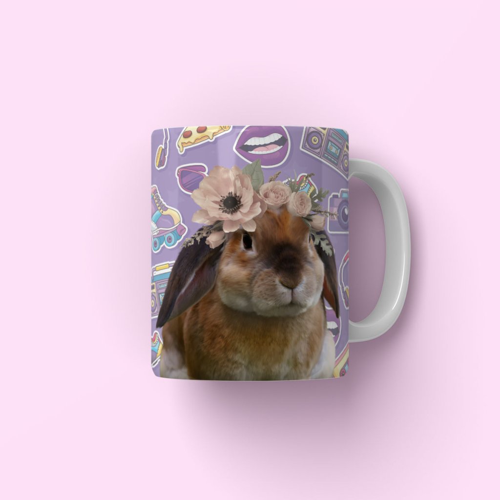 Blossom Crown: Minimalist Pet Coffee Mug - Paw & Glory - Dog Portraits - Pet Portraits