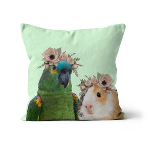 Blossom Crown: Minimalist Pet Pillow - Paw & Glory - Dog Portraits - Pet Portraits