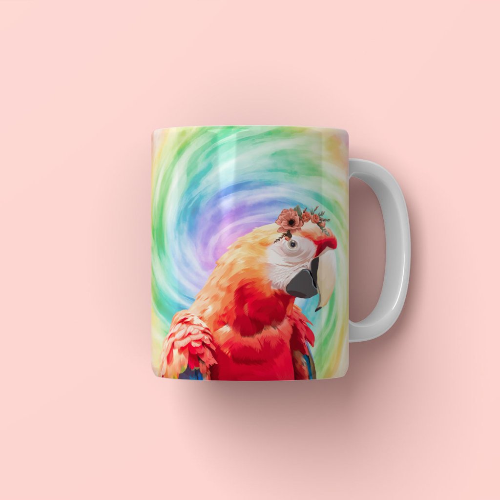 Blossom Crown: Modern Pet Coffee Mug - Paw & Glory - Dog Portraits - Pet Portraits