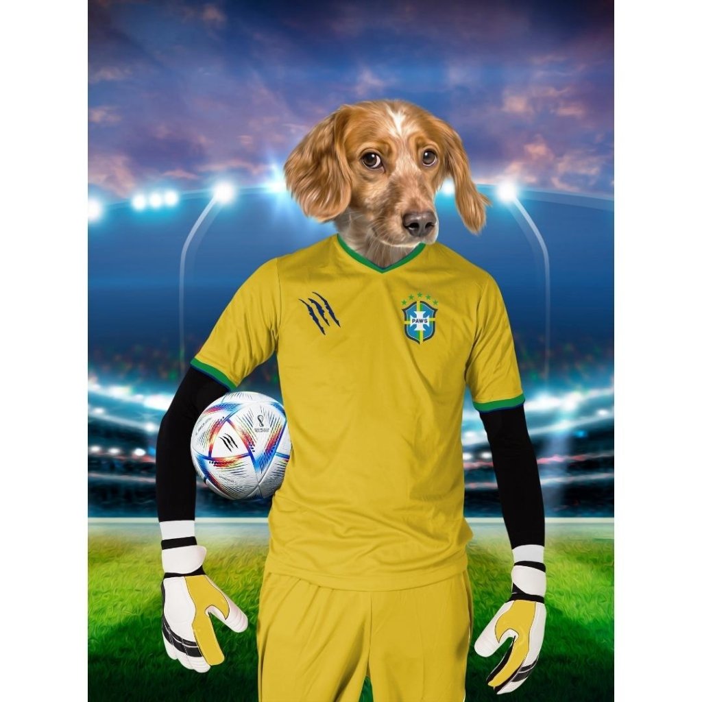 Brazil Football Team (FIFA 2022): Custom Digital Download Pet Portrait - Paw & Glory - Dog Portraits - Pet Portraits