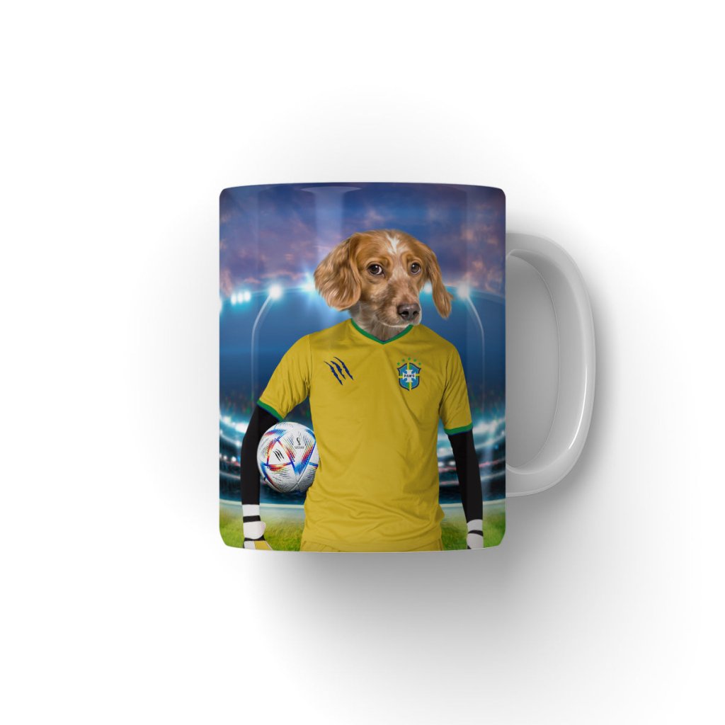 Brazil Football Team (FIFA 2022): Custom Pet Coffee Mug - Paw & Glory - Dog Portraits - Pet Portraits