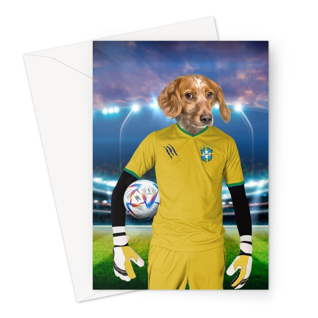 Brazil Football Team (FIFA 2022): Custom Pet Greeting Card - Paw & Glory - Dog Portraits - Pet Portraits