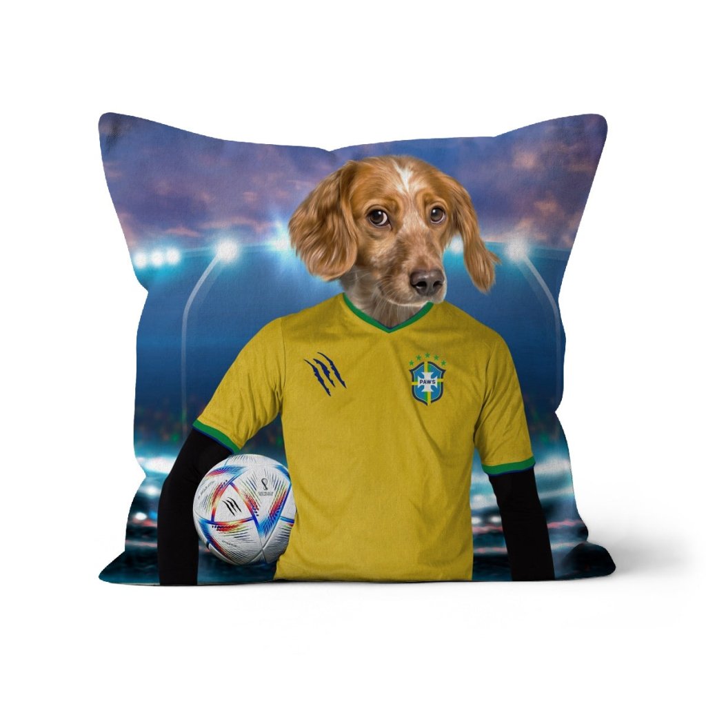 Brazil Football Team (FIFA 2022): Custom Pet Pillow - Paw & Glory - Dog Portraits - Pet Portraits