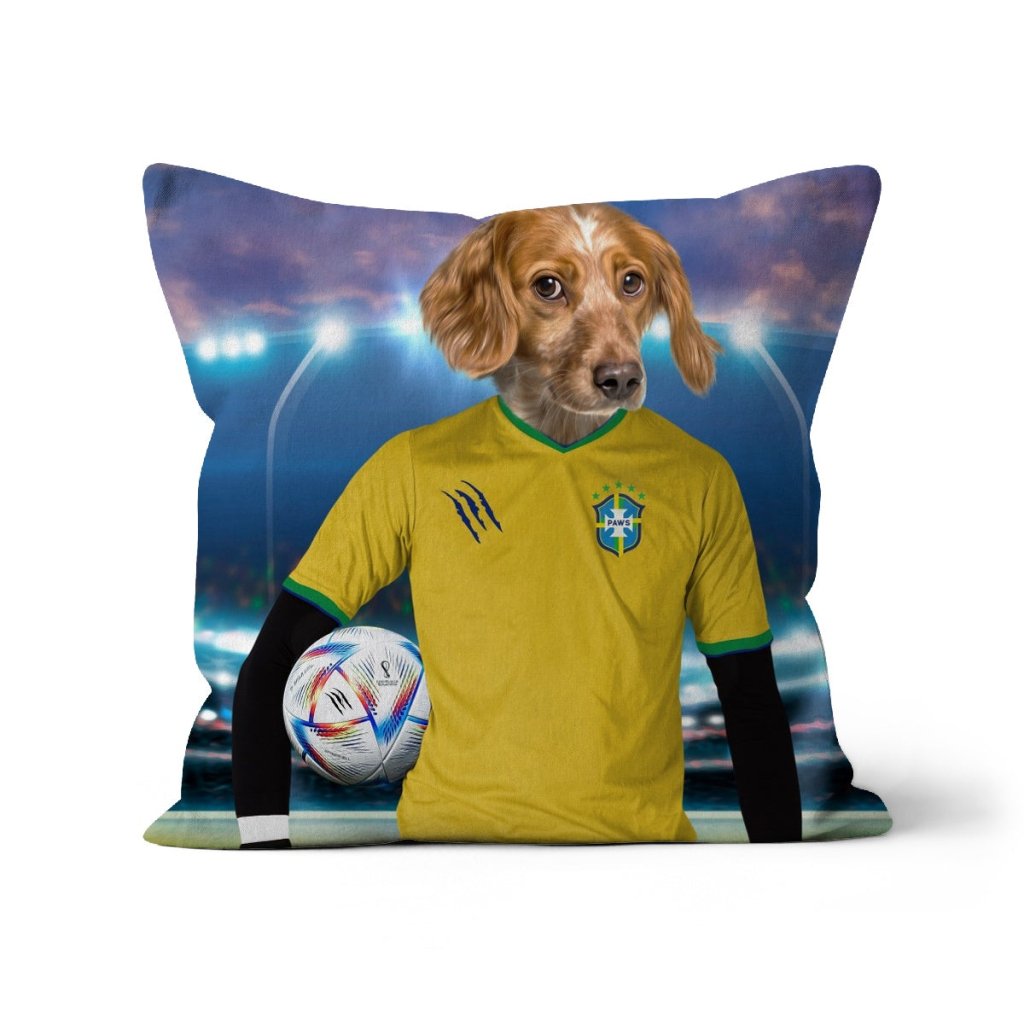 Brazil Football Team (FIFA 2022): Custom Pet Pillow - Paw & Glory - Dog Portraits - Pet Portraits