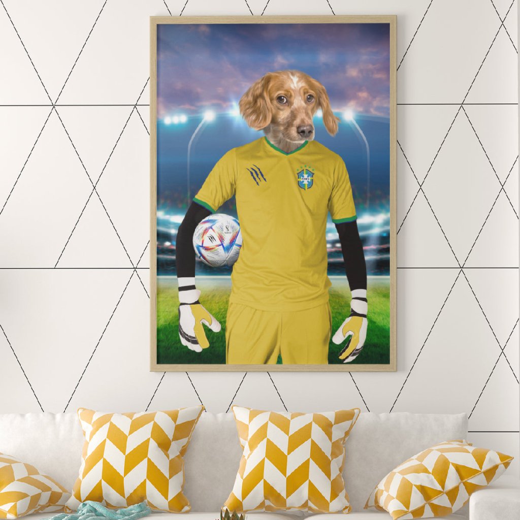 Brazil Football Team (FIFA 2022): Custom Pet Portrait - Paw & Glory - Dog Portraits - Pet Portraits