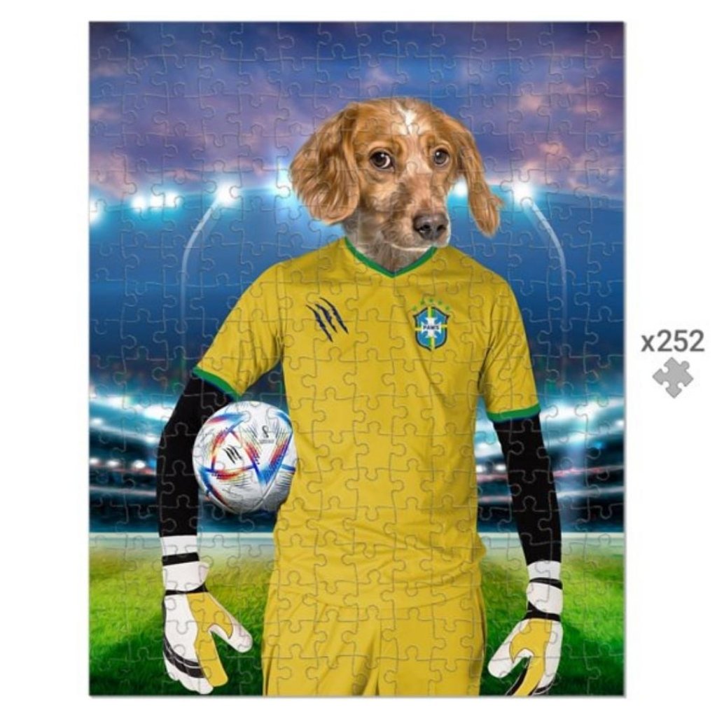 Brazil Football Team (FIFA 2022): Custom Pet Puzzle - Paw & Glory - Dog Portraits - Pet Portraits