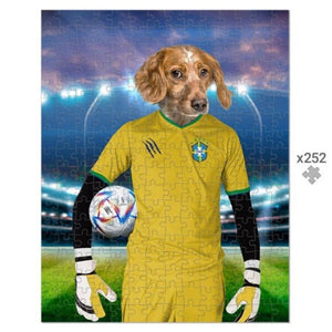 Brazil Football Team (FIFA 2022): Custom Pet Puzzle - Paw & Glory - Dog Portraits - Pet Portraits