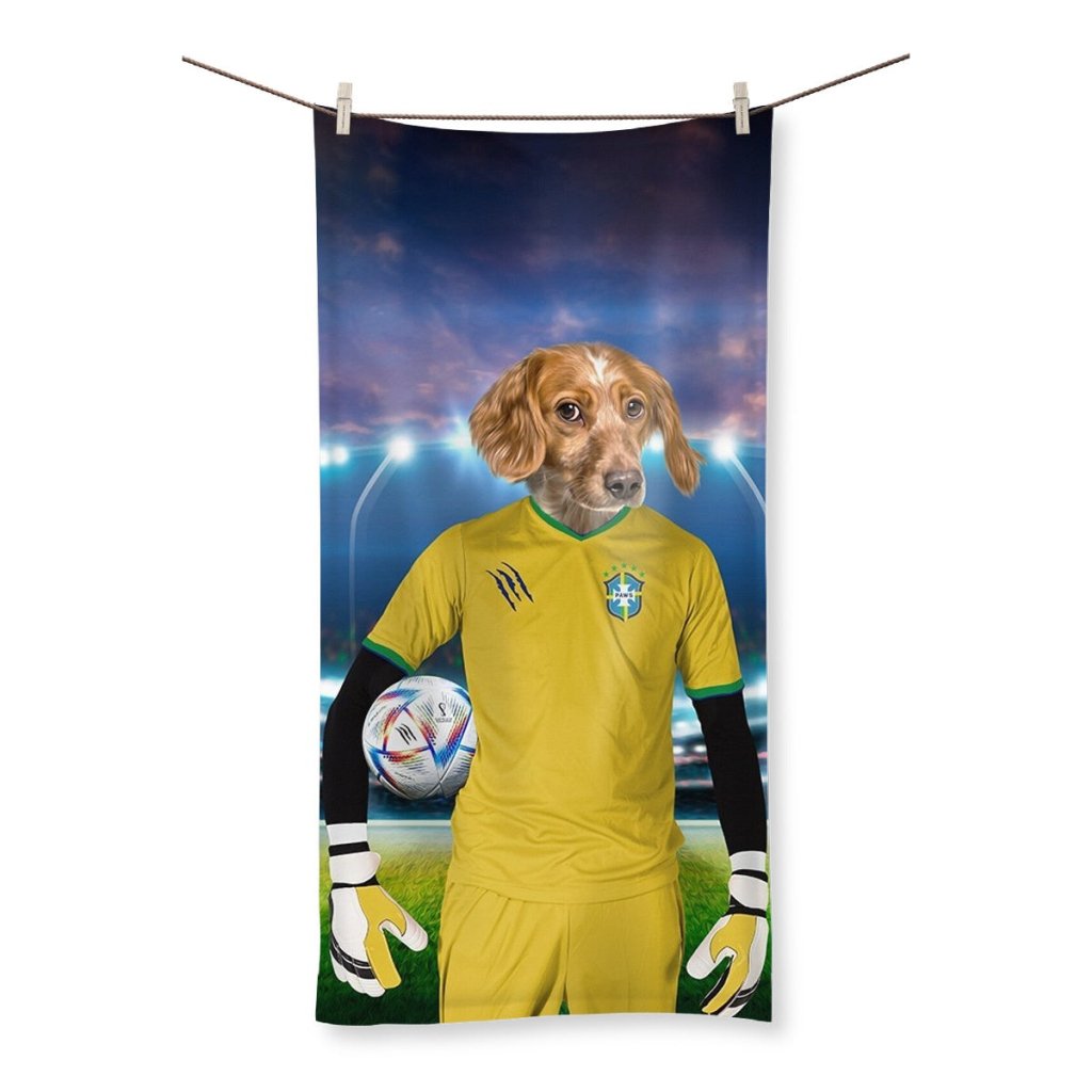 Brazil Football Team (FIFA 2022): Custom Pet Towel - Paw & Glory - Dog Portraits - Pet Portraits