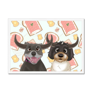 Buffalo Horn: Cartoon Pet Portrait - Paw & Glory - Dog Portraits - Pet Portraits