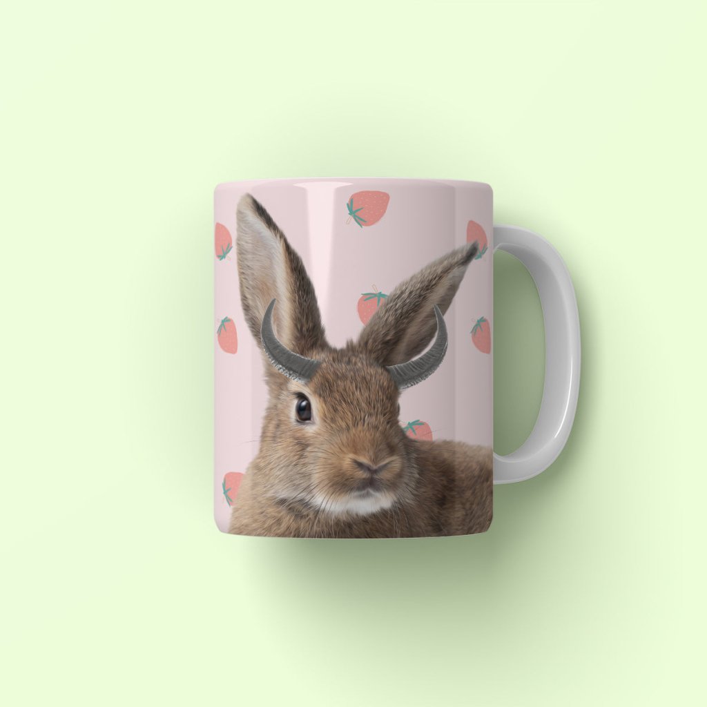 Buffalo Horn: Minimalist Pet Coffee Mug - Paw & Glory - Dog Portraits - Pet Portraits