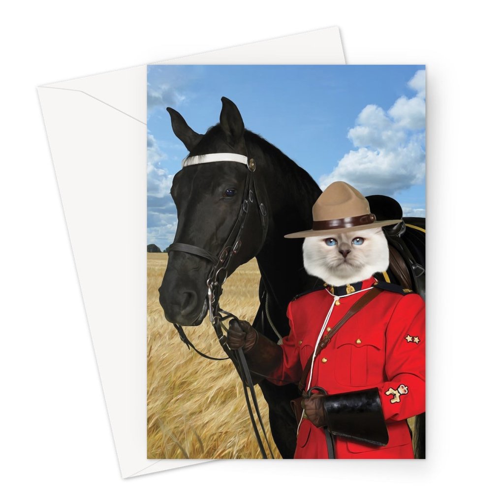 Canadian Police Officer: Custom Pet Greeting Card - Paw & Glory - Dog Portraits - Pet Portraits