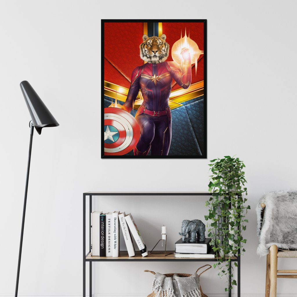 Captain Marvel: Animal Art Framed Portrait - Paw & Glory - Dog Portraits - Pet Portraits