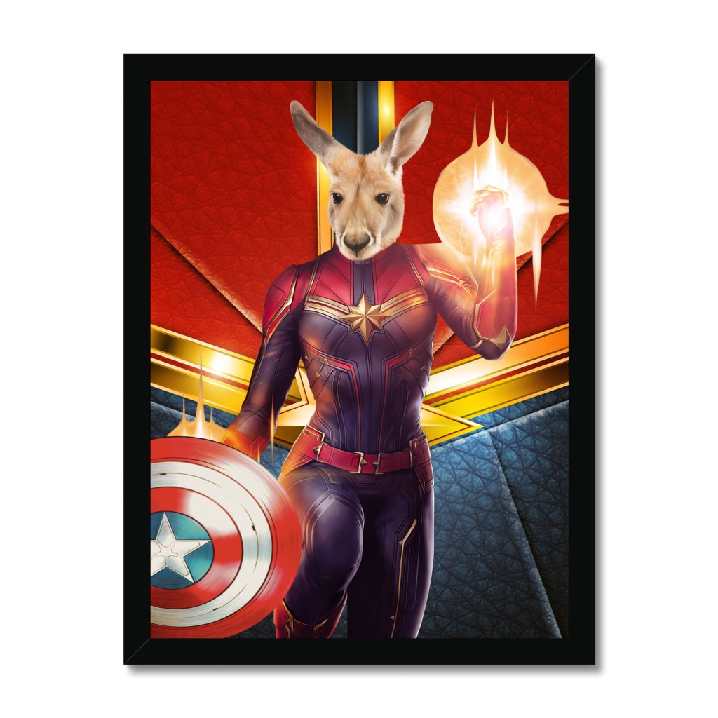 Captain Marvel: Animal Art Framed Portrait - Paw & Glory - Dog Portraits - Pet Portraits