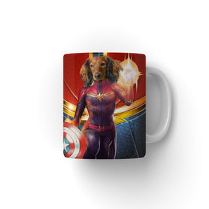 Captain Marvel: Custom Pet Coffee Mug - Paw & Glory - Dog Portraits - Pet Portraits