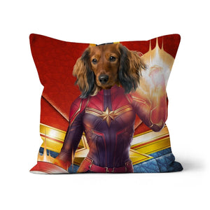 Captain Marvel: Custom Pet Pillow - Paw & Glory - Dog Portraits - Pet Portraits