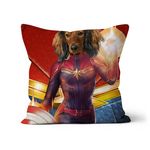 Captain Marvel: Custom Pet Pillow - Paw & Glory - Dog Portraits - Pet Portraits