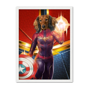 Captain Marvel: Custom Pet Portrait - Paw & Glory - Dog Portraits - Pet Portraits