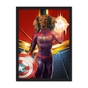 Captain Marvel: Custom Pet Portrait - Paw & Glory - Dog Portraits - Pet Portraits