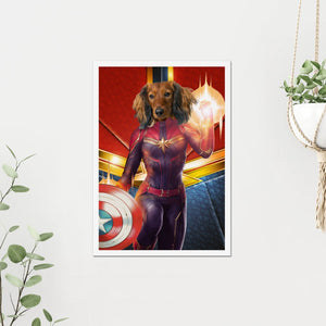 Captain Marvel: Custom Pet Poster - Paw & Glory - Dog Portraits - Pet Portraits