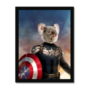 Captain Pawmerica: Animal Art Framed Portrait - Paw & Glory - Dog Portraits - Pet Portraits