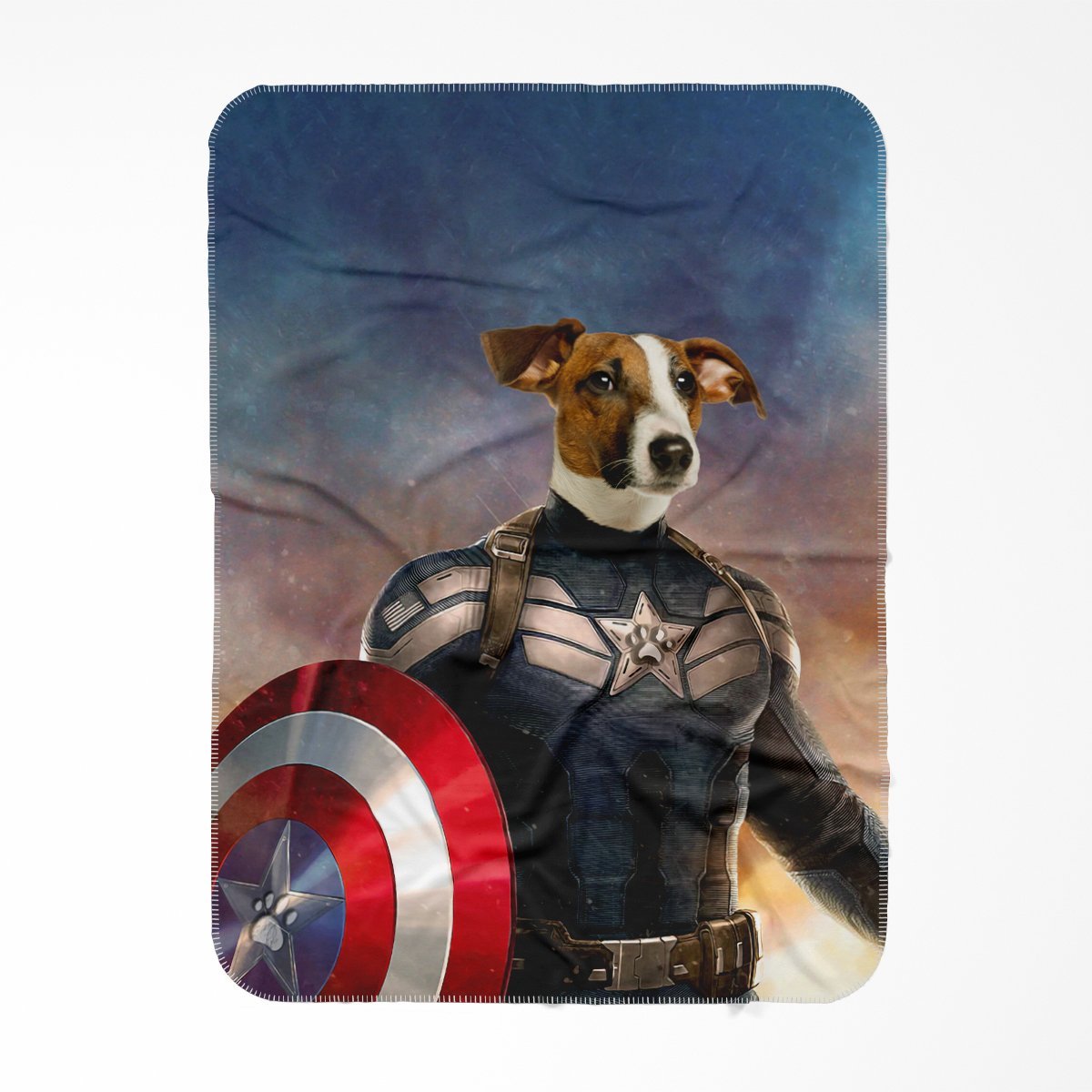 Captain Pawmerica: Custom Pet Blanket - Paw & Glory - Dog Portraits - Pet Portraits