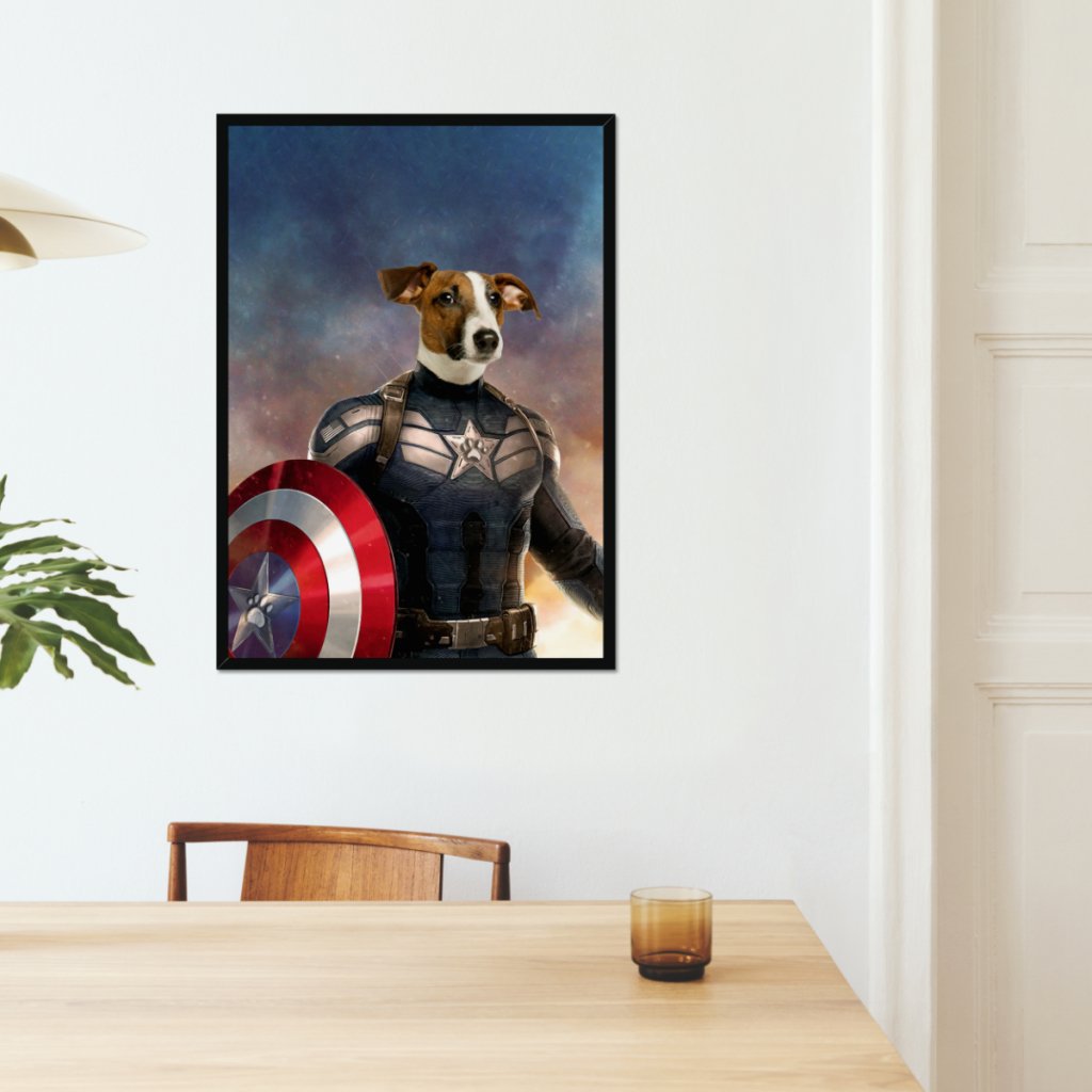 Captain Pawmerica: Custom Pet Portrait - Paw & Glory - Dog Portraits - Pet Portraits