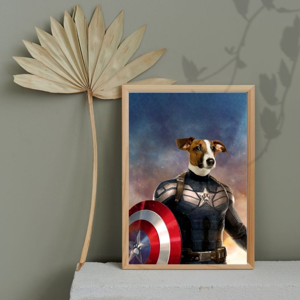 Captain Pawmerica: Custom Pet Poster - Paw & Glory - Dog Portraits - Pet Portraits