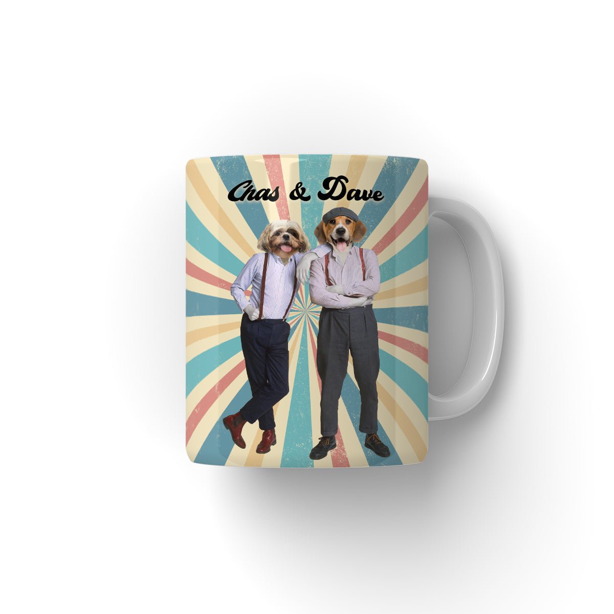 Chas & Dave: Custom Pet Coffee Mug - Paw & Glory - Dog Portraits - Pet Portraits