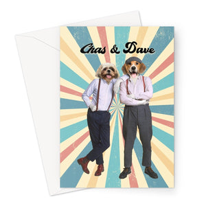 Chas & Dave: Custom Pet Greeting Card - Paw & Glory - Dog Portraits - Pet Portraits