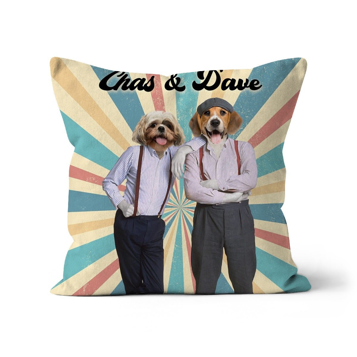 Chas & Dave: Custom Pet Pillow - Paw & Glory - Dog Portraits - Pet Portraits