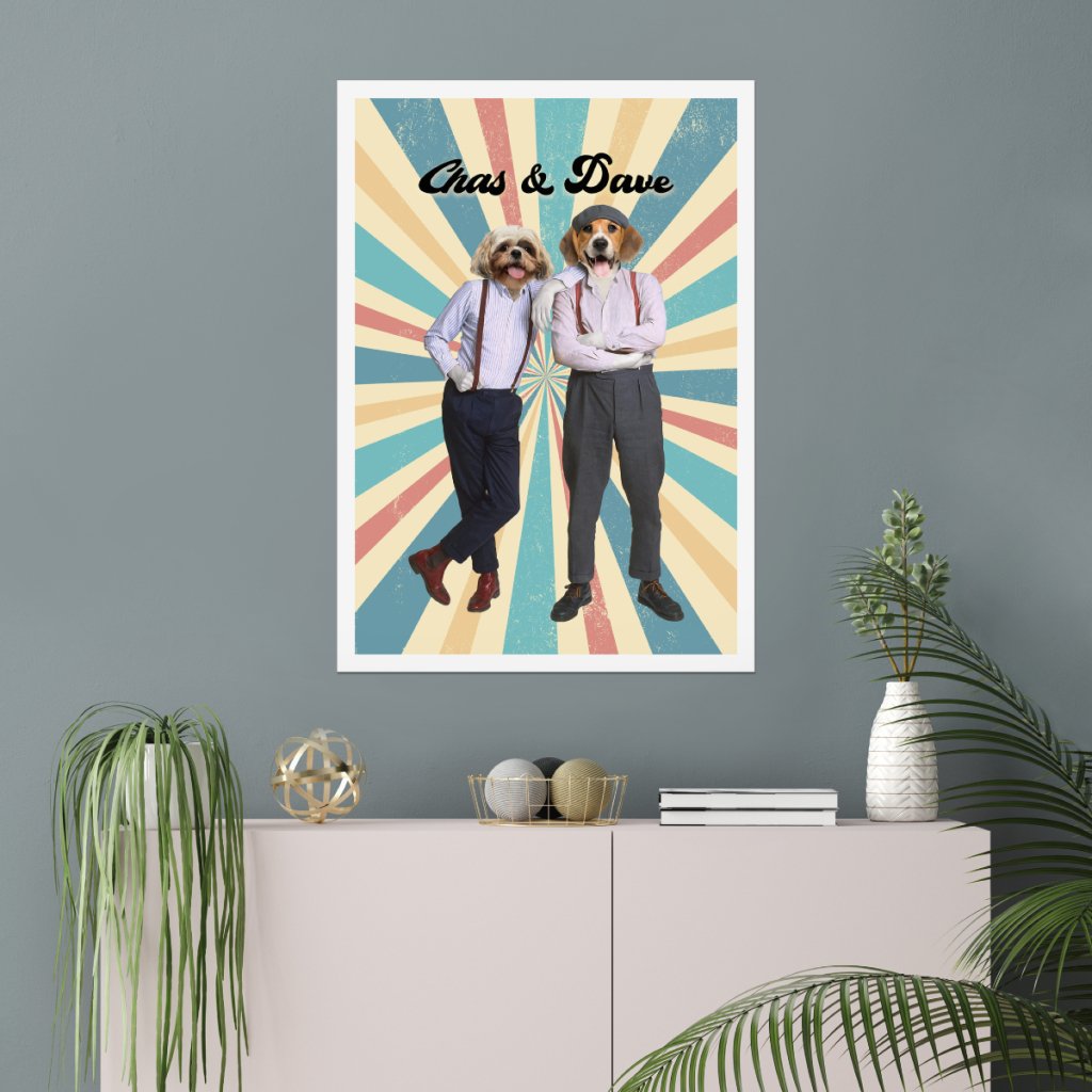 Chas & Dave: Custom Pet Poster - Paw & Glory - Dog Portraits - Pet Portraits