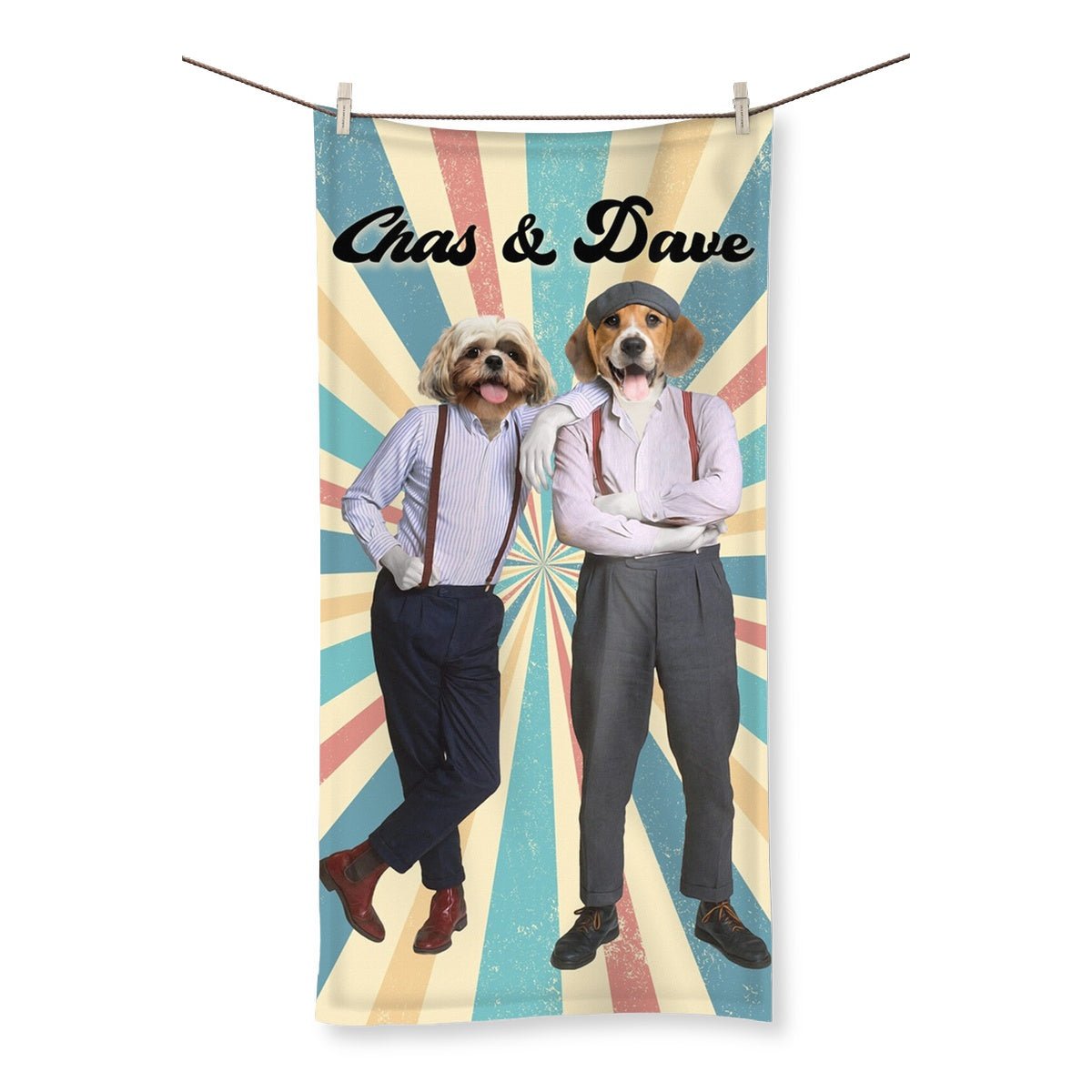 Chas & Dave: Custom Pet Towel - Paw & Glory - Dog Portraits - Pet Portraits