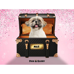 Chew - nel Luxury Trunk: Custom Digital Download Pet Portrait - Paw & Glory - Dog Portraits - Pet Portraits