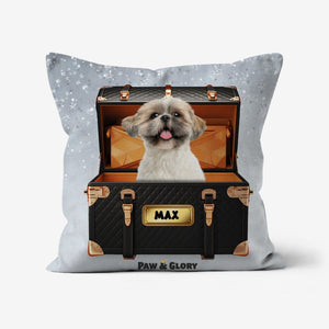 Chew - nel Luxury Trunk: Custom Pet Pillow - Paw & Glory - Dog Portraits - Pet Portraits