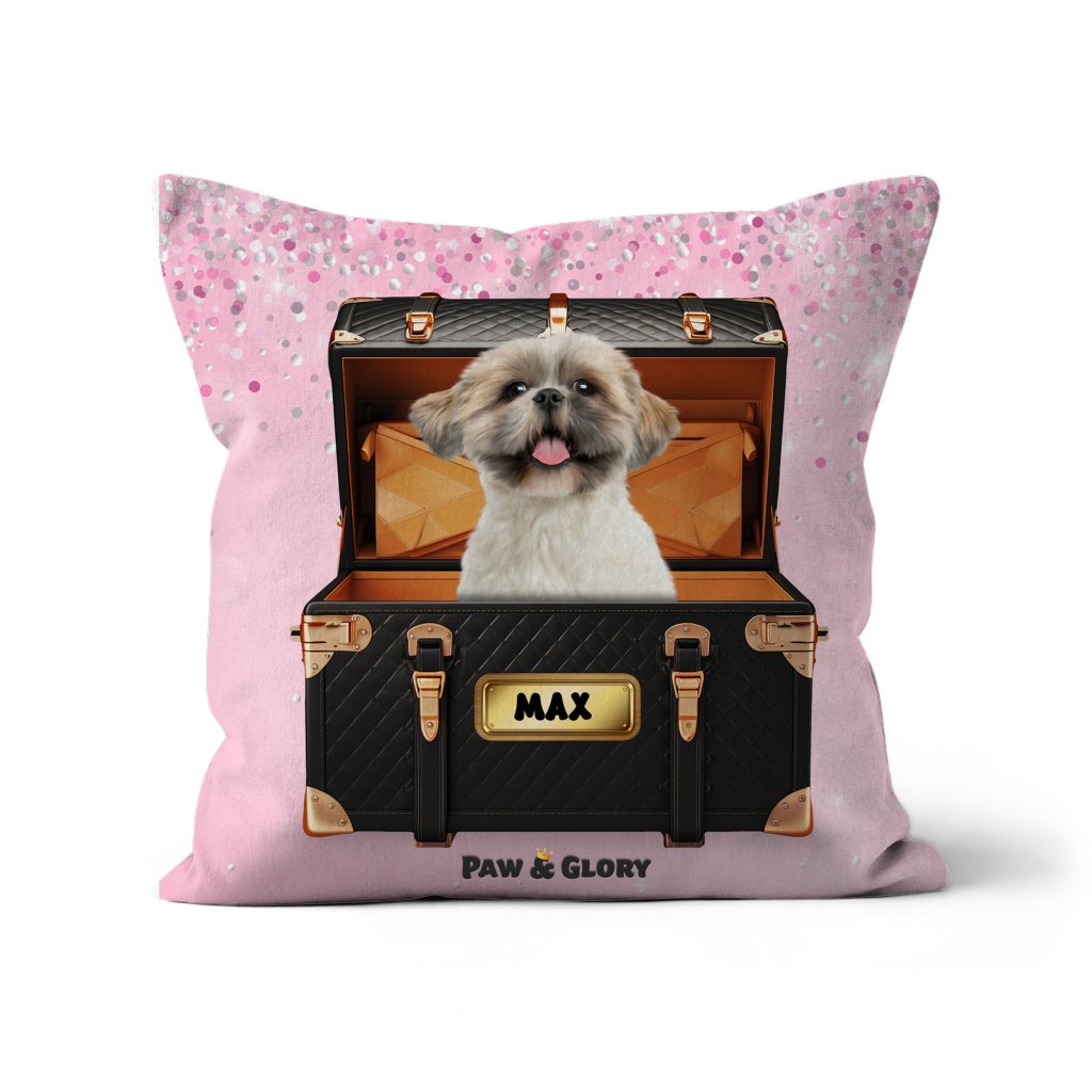 Chew - nel Luxury Trunk: Custom Pet Pillow - Paw & Glory - Dog Portraits - Pet Portraits