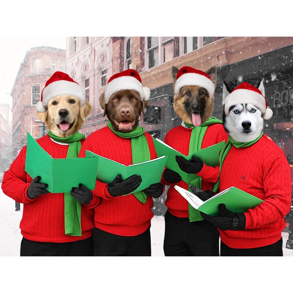 Christmas Cheer Choir: Custom Digital Download Pet Portrait - Paw & Glory - Dog Portraits - Pet Portraits