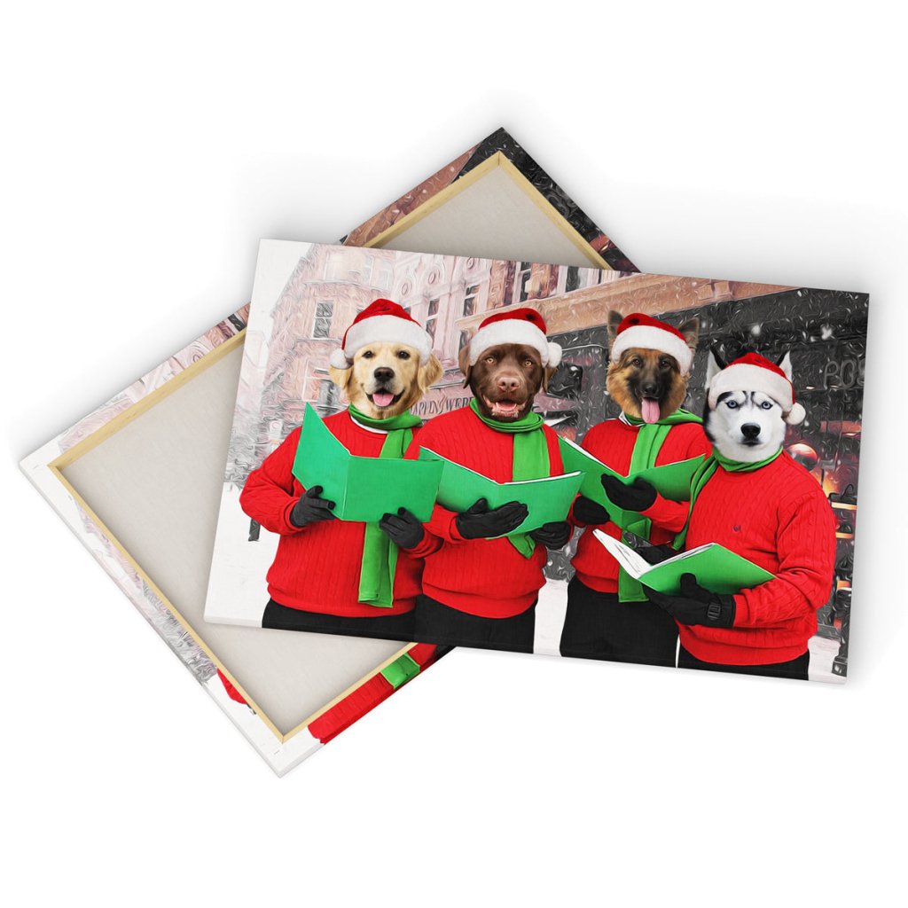 Christmas Cheer Choir: Custom Pet Canvas - Paw & Glory - Dog Portraits - Pet Portraits